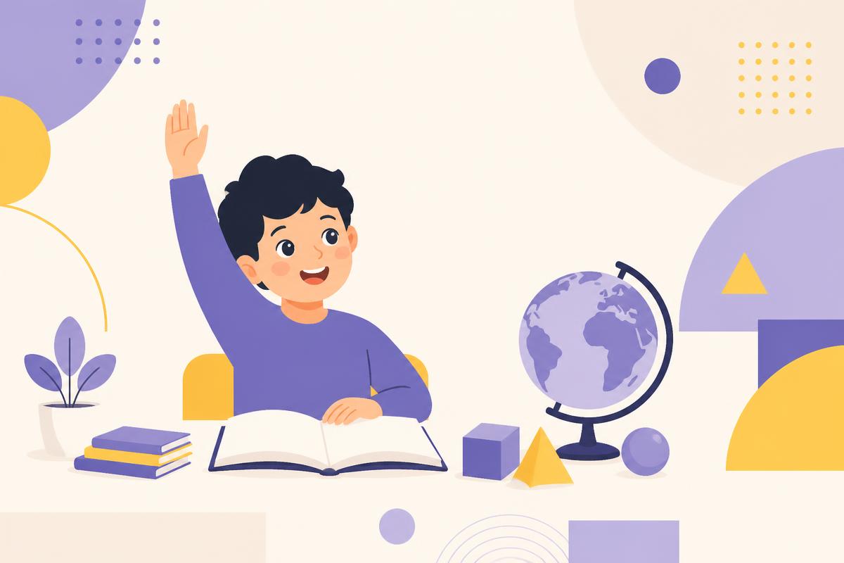 Child taking a live online English lesson
